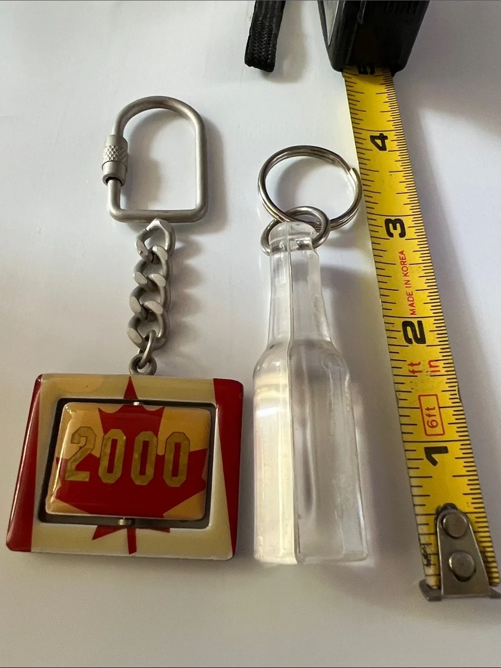 Millennium Maple Keychain & Beer Bottle Key Ring Set - Red and Silver